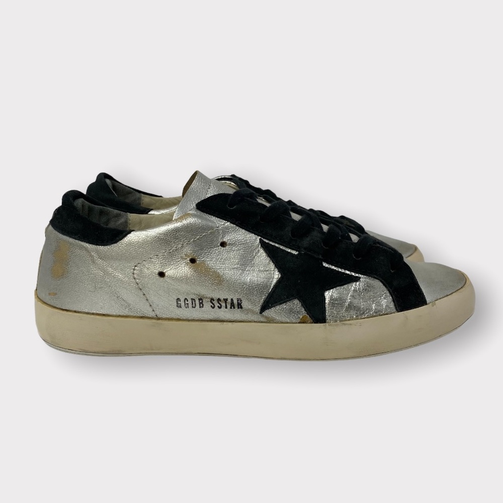 Golden Goose Superstar metallic leather and suede sneakers size 39